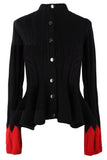 Ribbed Peplum Cardigan