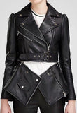 Black Zip Faux-Leather Detachable Jacket