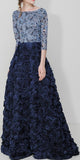 Rose-Applique Sequin Evening Gown - DESIGNER INSPIRED FASHIONS