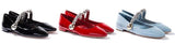 Embellished Patent Leather Ballerina Shoes - (Black, Red, Light Blue) - DESIGNER INSPIRED FASHIONS