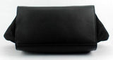 Black Crocodile Embossed Leather Small Trapeze Bag - DESIGNER INSPIRED FASHIONS