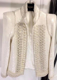 Embellished Military Jacket - White *Only a few left*