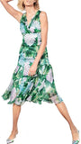 Hydrangea Print Pleated Dress