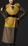 Large Collar Color-Block Wool Coat - DESIGNER INSPIRED FASHIONS