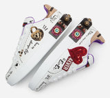 Printed Calfskin Portofino Sneakers With Patch And Embroidery | DESIGNER INSPIRED FASHIONS