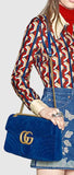 GG Marmont Medium Velvet Crossbody Bag - Black, Pink or Blue