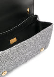 Crossbody Lurex Metallic Shoulder Bag with Chain Strap -Silver or Gold