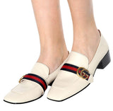 GG Leather Loafers, White - DESIGNER INSPIRED FASHIONS