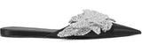 Embellished Satin Slippers - Fuchsia Pink or Black
