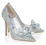 'Cinderella' Inspired Crystal Covered Pointy Toe Pump - DESIGNER INSPIRED FASHIONS