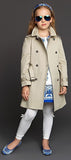 Check-Lined Trench Coat - Apricot or Red - DESIGNER INSPIRED FASHIONS