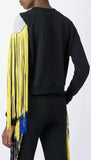 Color-Block Fringed Sweatshirt - DESIGNER INSPIRED FASHIONS