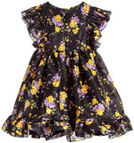 Black Floral Print Dress - DESIGNER INSPIRED FASHIONS