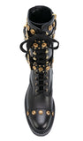 Black Studded Leather Boots
