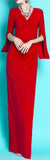Split-Sleeve Red Maxi Dress