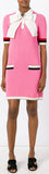 Knit Pink Dress with Bow - DESIGNER INSPIRED FASHIONS