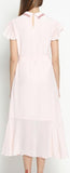 Silk Ruffle-Bib Midi Dress - DESIGNER INSPIRED FASHIONS