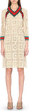 Macrame Lace Contrast-Stripe Knit Dress - DESIGNER INSPIRED FASHIONS
