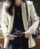 Appliques Wool-Blended Tweed Jacket - DESIGNER INSPIRED FASHIONS