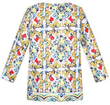 'Majolica' Tile Printed Jacket - DESIGNER INSPIRED FASHIONS