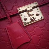 Padlock GG Signature Top-Handle Leather Bag - (Black, Red, Pink) - DESIGNER INSPIRED FASHIONS