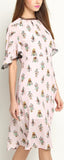 Robot-Print Lace-Trimmed Silk Dress - DESIGNER INSPIRED FASHIONS