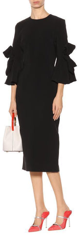 Lavette Bow Sleeves Dress, Black