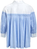 Striped Pleated Blouse - DESIGNER INSPIRED FASHIONS