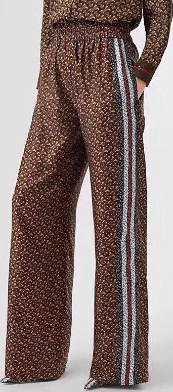 Monogram Stripe Print Trousers