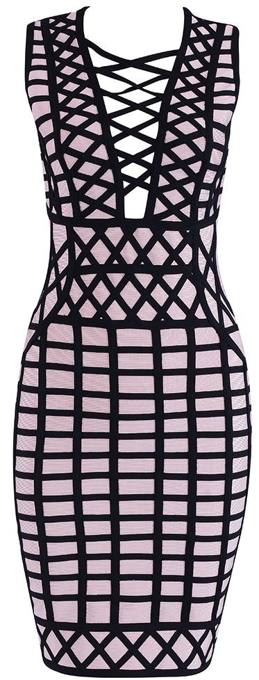 Paneled Stretch Knee-Length Dress