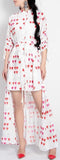 Heart-Printed Asymmetric Shirt Dress | DESIGNER INSPIRED FASHIONS