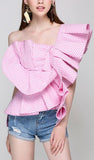 One-Shoulder Ruffled Top - DESIGNER INSPIRED FASHIONS