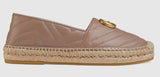 Leather Espadrille with Double G - White, Dusty Pink/Nude, Black | DESIGNER INSPIRED FASHIONS