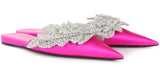 Embellished Satin Slippers - Fuchsia Pink or Black