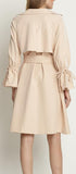 Faux-Pearl-Embellished Cotton Trench Coat