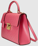 Padlock GG Signature Top-Handle Leather Bag - (Black, Red, Pink) - DESIGNER INSPIRED FASHIONS