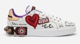 Printed Calfskin Portofino Sneakers With Patch And Embroidery | DESIGNER INSPIRED FASHIONS