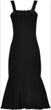 Embroidered Flared Midi Dress - Black or White | DESIGNER INSPIRED FASHIONS