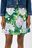 Hydrangea-Print Organza Cropped Jacket & Skirt Set - DESIGNER INSPIRED FASHIONS
