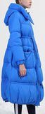 Blue Paneled Puffer Coat