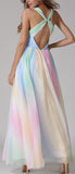 Rainbow Colored Halter Gown