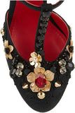 Embellished Brocade Mary Jane Pumps - DESIGNER INSPIRED FASHIONS