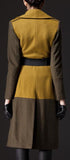 Large Collar Color-Block Wool Coat - DESIGNER INSPIRED FASHIONS