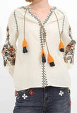 Flower Garden Long Sleeve Blouse - DESIGNER INSPIRED FASHIONS