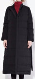 Long Waffle-Textured Puffer Down Coat in Black or Red - DESIGNER INSPIRED FASHIONS