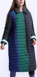 Color-Block Paneled Puffer Down Coat