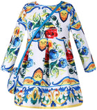Dress & Handbag Set - ( Multi-Majolica, Blue & White Majolica, Rose Print)