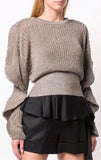 Metallic Ruffle Sweater