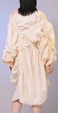 Ruched Asymmetrical Dress - Light Blue or Light Beige