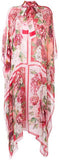 Peony and Rose Print Chiffon Kaftan